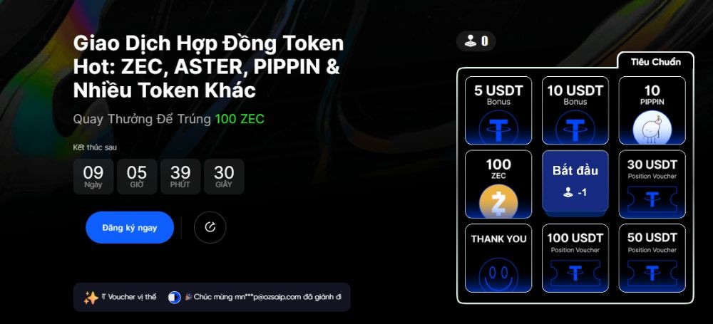 Sự kiện Quay thưởng trúng 100 ZEC