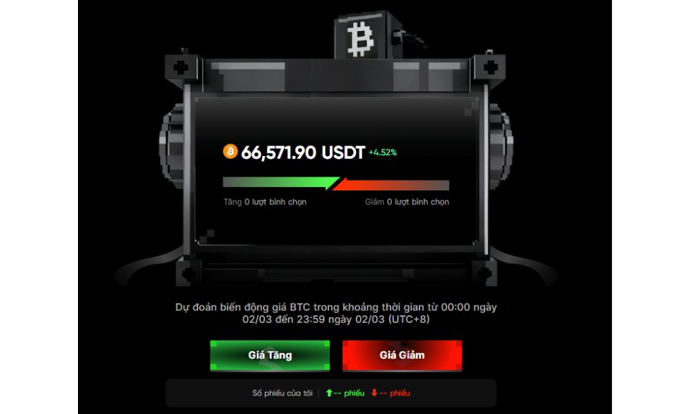 Tham gia dự đoán giá BTC hàng ngày