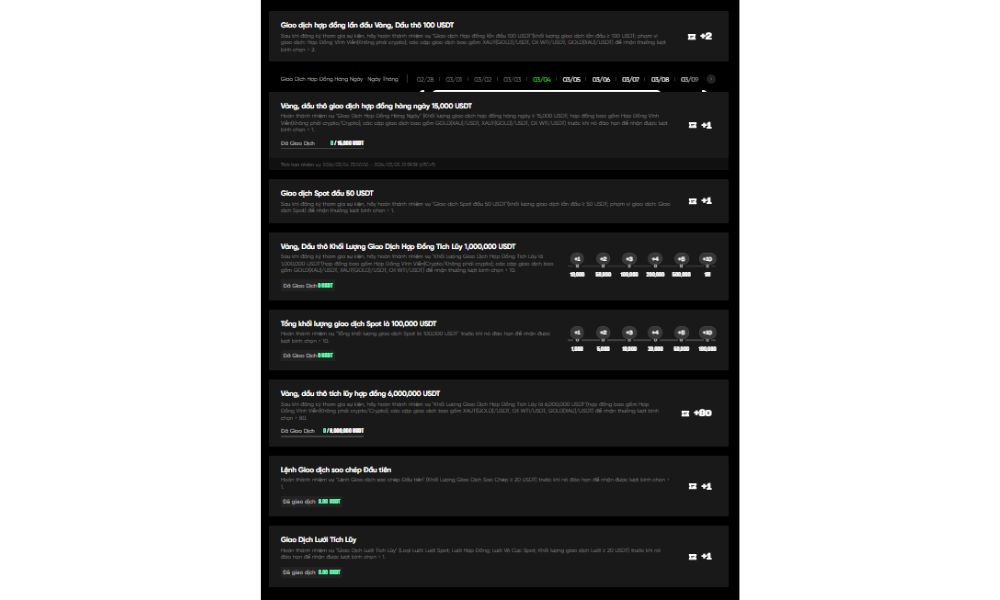 Hoàn thành nhiệm vụ để nhận thêm lượt bình chọn