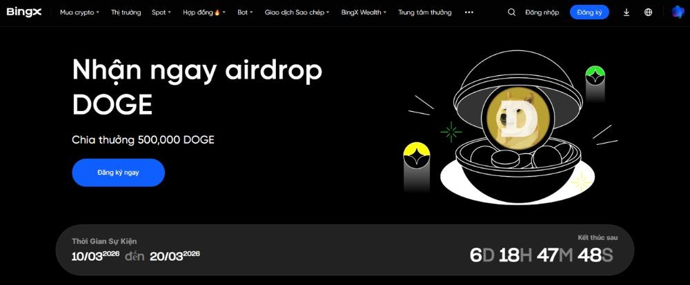 Tham gia sự kiện Airdrop DOGE 