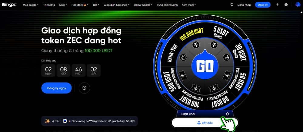 Sự kiện Giao dịch hợp đồng ZEC