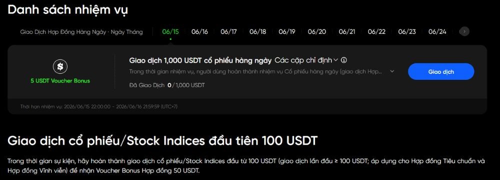 Danh sách nhiệm vụ