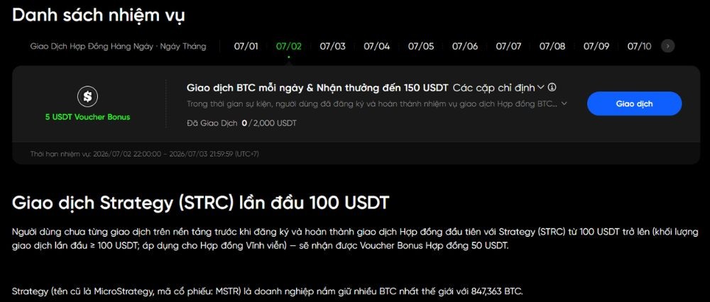 Danh sách nhiệm vụ