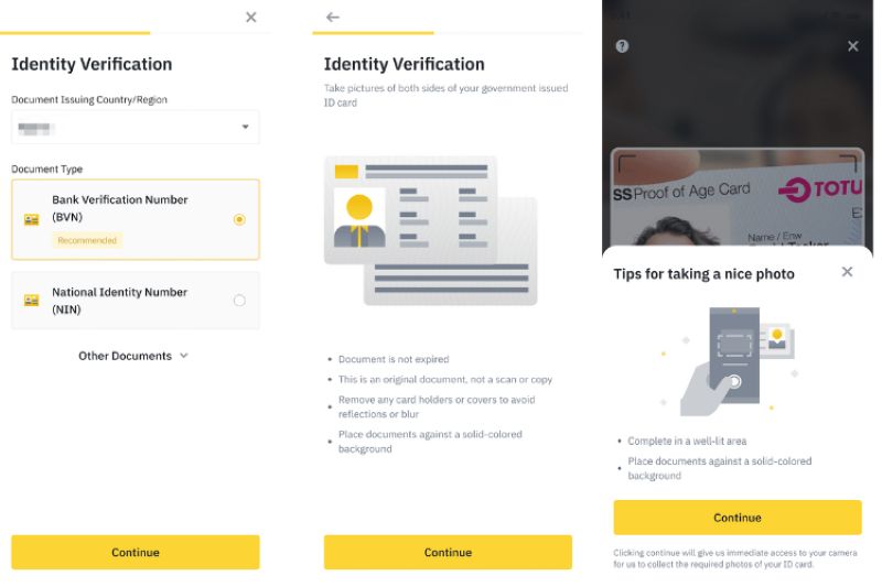 Hoàn thiện KYC sàn Binance