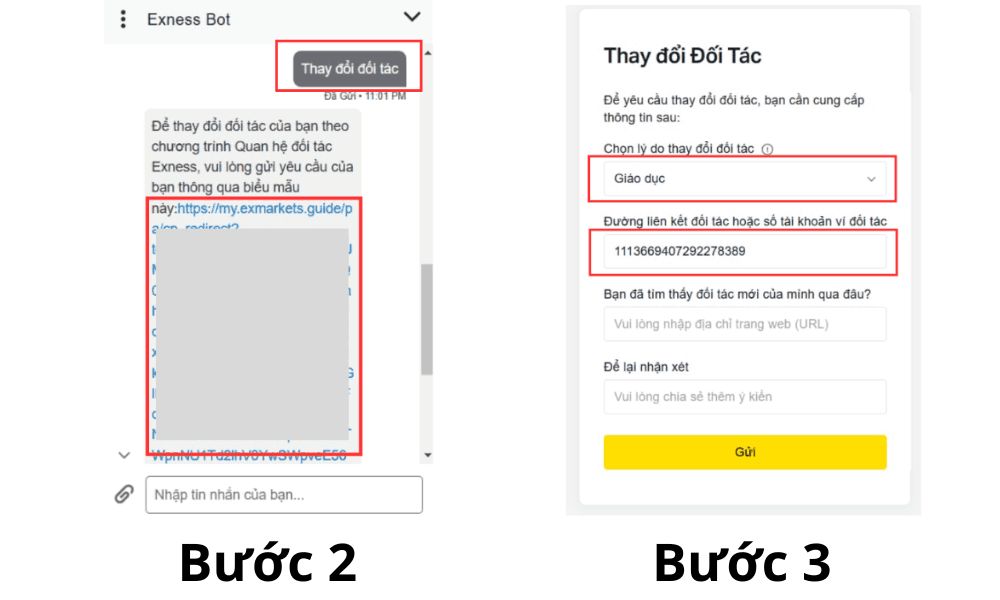 Các bước đổi IB Exness