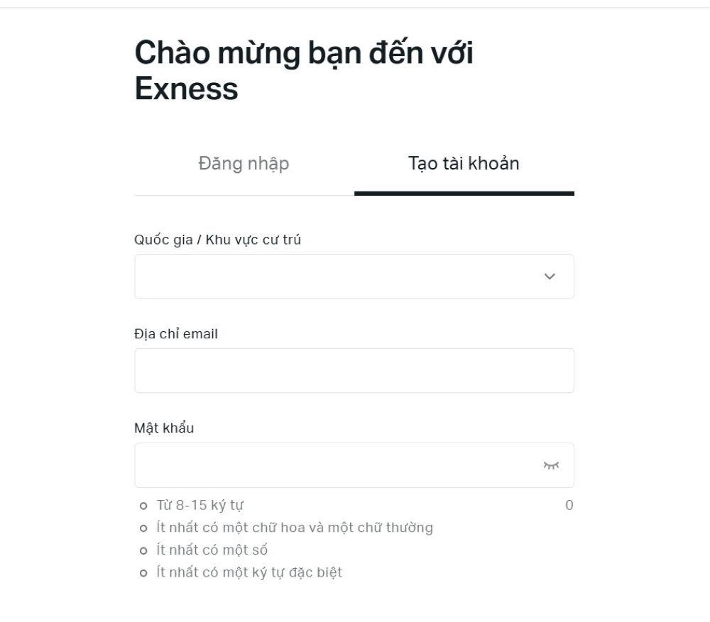 Điền thông tin theo yêu cầu